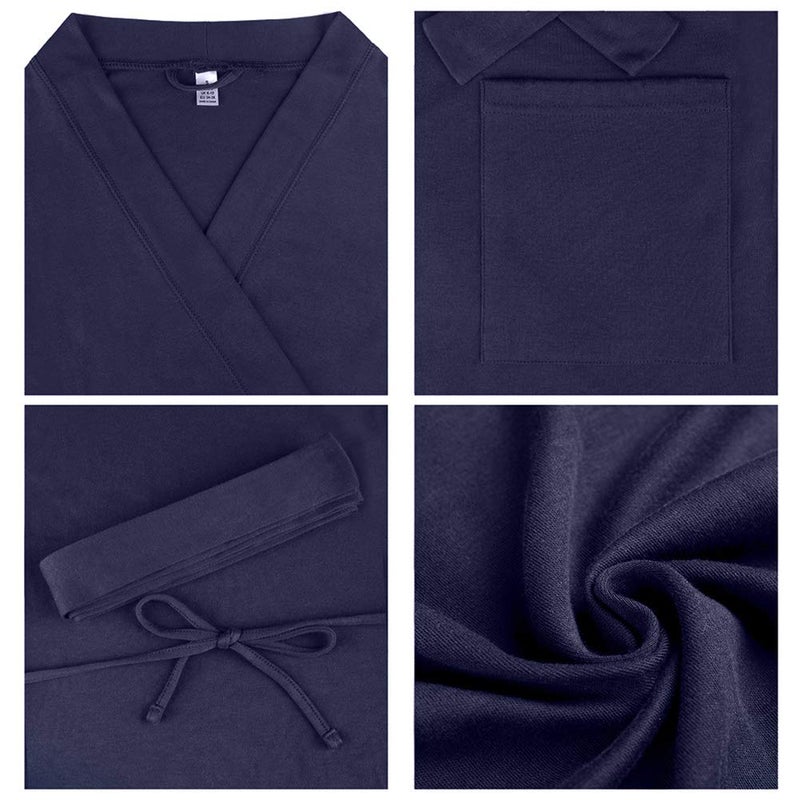 U2SKIIN Womens Cotton Robes, Lightweight Robes for Women with 3/4 Sleeves Knit Bathrobe Soft Sleepwear Ladies Loungewear(Navy,XL) - Image 4